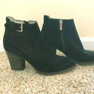 Black Suede Booties by Aquatalia